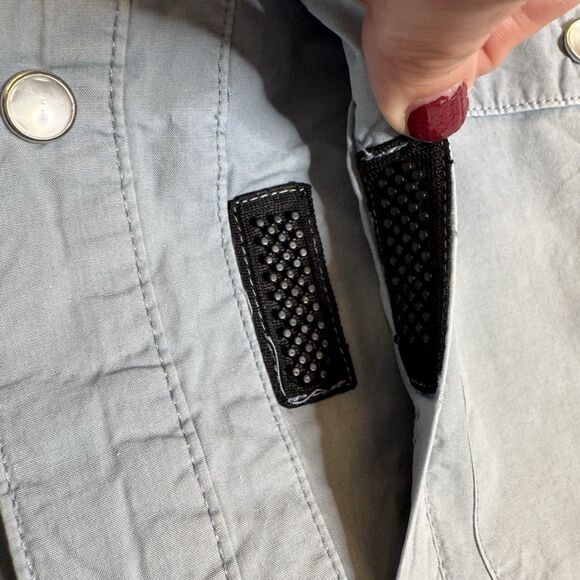 Drake Cinco Ranch Western Acid Wash Snap Shirt Dusty Blue Men’s Large - Picture 4 of 11